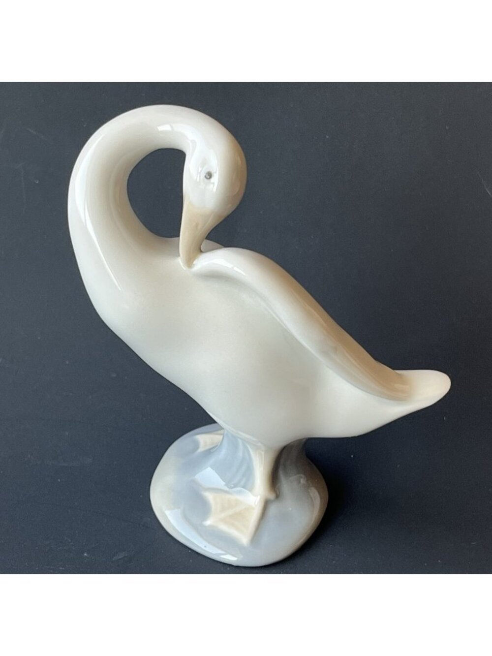 Vintage Lladro White Porcelain Goose Swan Bird Figurine Glossy Made in Spain